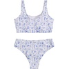 image:imageRoseSeek Girls 2 Piece Striped Bowknot Swimsuit Set Wireless Cute Bathing Suit Summer Beachwear Bikini SetsFloral Blue