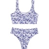 image:imageRoseSeek Girls 2 Piece Striped Bowknot Swimsuit Set Wireless Cute Bathing Suit Summer Beachwear Bikini SetsFloral Blue and White