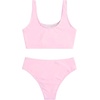 image:imageRoseSeek Girls 2 Piece Striped Bowknot Swimsuit Set Wireless Cute Bathing Suit Summer Beachwear Bikini SetsFloral Light Pink