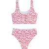 image:imageRoseSeek Girls 2 Piece Striped Bowknot Swimsuit Set Wireless Cute Bathing Suit Summer Beachwear Bikini SetsFloral Red