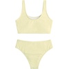 image:imageRoseSeek Girls 2 Piece Striped Bowknot Swimsuit Set Wireless Cute Bathing Suit Summer Beachwear Bikini SetsFloral Yellow