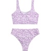 image:imageRoseSeek Girls 2 Piece Striped Bowknot Swimsuit Set Wireless Cute Bathing Suit Summer Beachwear Bikini SetsMauve Purple