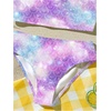 image:imageRoseSeek Girls 2 Piece Striped Bowknot Swimsuit Set Wireless Cute Bathing Suit Summer Beachwear Bikini SetsMulti Purple
