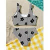 image:imageRoseSeek Girls 2 Piece Striped Bowknot Swimsuit Set Wireless Cute Bathing Suit Summer Beachwear Bikini SetsMulticolor Black