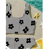 image:imageRoseSeek Girls 2 Piece Striped Bowknot Swimsuit Set Wireless Cute Bathing Suit Summer Beachwear Bikini SetsMulticolor Black
