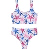 image:imageRoseSeek Girls 2 Piece Striped Bowknot Swimsuit Set Wireless Cute Bathing Suit Summer Beachwear Bikini SetsMulticolor Star White