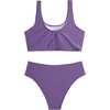 image:imageRoseSeek Girls 2 Piece Striped Bowknot Swimsuit Set Wireless Cute Bathing Suit Summer Beachwear Bikini SetsPurple