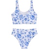 image:imageRoseSeek Girls 2 Piece Striped Bowknot Swimsuit Set Wireless Cute Bathing Suit Summer Beachwear Bikini SetsTeal Blue
