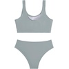 image:imageRoseSeek Girls 2 Piece Striped Bowknot Swimsuit Set Wireless Cute Bathing Suit Summer Beachwear Bikini SetsTurquoise
