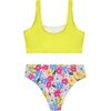 image:imageRoseSeek Girls 2 Piece Striped Bowknot Swimsuit Set Wireless Cute Bathing Suit Summer Beachwear Bikini SetsYellow