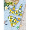 image:imageRoseSeek Girls 2 Piece Striped Bowknot Swimsuit Set Wireless Cute Bathing Suit Summer Beachwear Bikini SetsYellow and Blue
