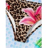 image:imageRoseSeek Girls 2 Piece Swimsuit Bikini Set Floral Cheetah High Cut Bikini Bottoms for Teens Beach SwimwearBrown
