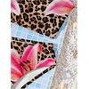 image:imageRoseSeek Girls 2 Piece Swimsuit Bikini Set Floral Cheetah High Cut Bikini Bottoms for Teens Beach SwimwearBrown