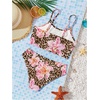 image:imageRoseSeek Girls 2 Piece Swimsuit Floral Cheetah Adjustable Straps High Cut Bikini Set Beach SwimwearMulticolor