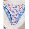 image:imageRoseSeek Girls 2 Piece Swimsuits Floral Gingham Halter Triangle Wireless Bikini Bathing SuitBlue