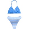 image:imageRoseSeek Girls 2 Piece Swimsuits Floral Gingham Halter Triangle Wireless Bikini Bathing SuitBlue and White