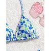 image:imageRoseSeek Girls 2 Piece Swimsuits Floral Gingham Halter Triangle Wireless Bikini Bathing SuitGreen