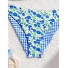 image:imageRoseSeek Girls 2 Piece Swimsuits Floral Gingham Halter Triangle Wireless Bikini Bathing SuitGreen