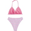 image:imageRoseSeek Girls 2 Piece Swimsuits Floral Gingham Halter Triangle Wireless Bikini Bathing SuitLight Pink