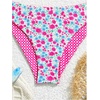 image:imageRoseSeek Girls 2 Piece Swimsuits Floral Gingham Halter Triangle Wireless Bikini Bathing SuitMulticolor