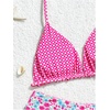 image:imageRoseSeek Girls 2 Piece Swimsuits Floral Gingham Halter Triangle Wireless Bikini Bathing SuitMulticolor