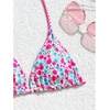 image:imageRoseSeek Girls 2 Piece Swimsuits Floral Gingham Halter Triangle Wireless Bikini Bathing SuitMulticolor