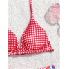 image:imageRoseSeek Girls 2 Piece Swimsuits Floral Gingham Halter Triangle Wireless Bikini Bathing SuitRed