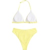 image:imageRoseSeek Girls 2 Piece Swimsuits Floral Gingham Halter Triangle Wireless Bikini Bathing SuitYellow