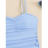 image:imageRoseSeek Girls 2 Piece Swimsuits Striped Print Ruched Front Cami Tops and High Waisted Bottoms TankiniMulticolor