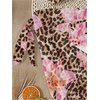 image:imageRoseSeek Girls 3 Piece Bikini Set with Beach Skirt Floral Leopard ORing Padded Swimsuit for Teen GirlsBrown