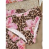 image:imageRoseSeek Girls 3 Piece Bikini Set with Beach Skirt Floral Leopard ORing Padded Swimsuit for Teen GirlsBrown