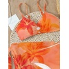 image:imageRoseSeek Girls 3 Piece Bikini Set with Beach Skirt Floral Leopard ORing Padded Swimsuit for Teen GirlsOrange