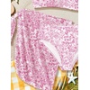 image:imageRoseSeek Girls 3 Piece Bikini Set with Beach Skirt Floral Leopard ORing Padded Swimsuit for Teen GirlsPink Floral and White