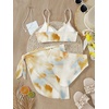 image:imageRoseSeek Girls 3 Piece Bikini Set with Beach Skirt Floral Leopard ORing Padded Swimsuit for Teen GirlsTie Dye Multicolor
