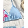 image:imageRoseSeek Girls 3 Piece Cute Bowknot Bathing Suit Halter Triangle High Waisted Swimsuit with Beach Cover Up SkirtBlue and Pink
