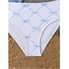 image:imageRoseSeek Girls 3 Piece Cute Bowknot Bathing Suit Halter Triangle High Waisted Swimsuit with Beach Cover Up SkirtBlue and White