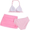 image:imageRoseSeek Girls 3 Piece Cute Bowknot Bathing Suit Halter Triangle High Waisted Swimsuit with Beach Cover Up SkirtBright Pink