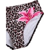 image:imageRoseSeek Girls 3 Piece Cute Bowknot Bathing Suit Halter Triangle High Waisted Swimsuit with Beach Cover Up SkirtCheetah Brown