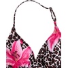 image:imageRoseSeek Girls 3 Piece Cute Bowknot Bathing Suit Halter Triangle High Waisted Swimsuit with Beach Cover Up SkirtCheetah Brown