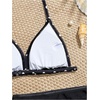 image:imageRoseSeek Girls 3 Piece Cute Bowknot Bathing Suit Halter Triangle High Waisted Swimsuit with Beach Cover Up SkirtDots Black and White