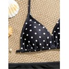 image:imageRoseSeek Girls 3 Piece Cute Bowknot Bathing Suit Halter Triangle High Waisted Swimsuit with Beach Cover Up SkirtDots Black and White