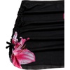 image:imageRoseSeek Girls 3 Piece Cute Bowknot Bathing Suit Halter Triangle High Waisted Swimsuit with Beach Cover Up SkirtFloral Black