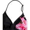 image:imageRoseSeek Girls 3 Piece Cute Bowknot Bathing Suit Halter Triangle High Waisted Swimsuit with Beach Cover Up SkirtFloral Black