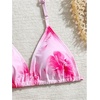image:imageRoseSeek Girls 3 Piece Cute Bowknot Bathing Suit Halter Triangle High Waisted Swimsuit with Beach Cover Up SkirtFloral Pink