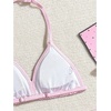 image:imageRoseSeek Girls 3 Piece Cute Bowknot Bathing Suit Halter Triangle High Waisted Swimsuit with Beach Cover Up SkirtHibiscus Pink