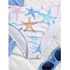 image:imageRoseSeek Girls 3 Piece Cute Bowknot Bathing Suit Halter Triangle High Waisted Swimsuit with Beach Cover Up SkirtMulticolor Blue