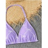 image:imageRoseSeek Girls 3 Piece Cute Bowknot Bathing Suit Halter Triangle High Waisted Swimsuit with Beach Cover Up SkirtPurple