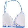 image:imageRoseSeek Girls 3 Piece Cute Bowknot Bathing Suit Halter Triangle High Waisted Swimsuit with Beach Cover Up SkirtStriped Blue and White