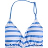 image:imageRoseSeek Girls 3 Piece Cute Bowknot Bathing Suit Halter Triangle High Waisted Swimsuit with Beach Cover Up SkirtStriped Blue and White