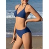 image:imageRoseSeek Girls 3 Piece Floral Swimsuits Cute Backless Triangle Bikini Set with Cover Up Beach SkirtBlue